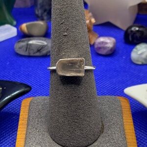 Sweet Raw Rose Quartz Ring, .925 Solid Sterling Silver, Handmade in CO, Sz 7.25